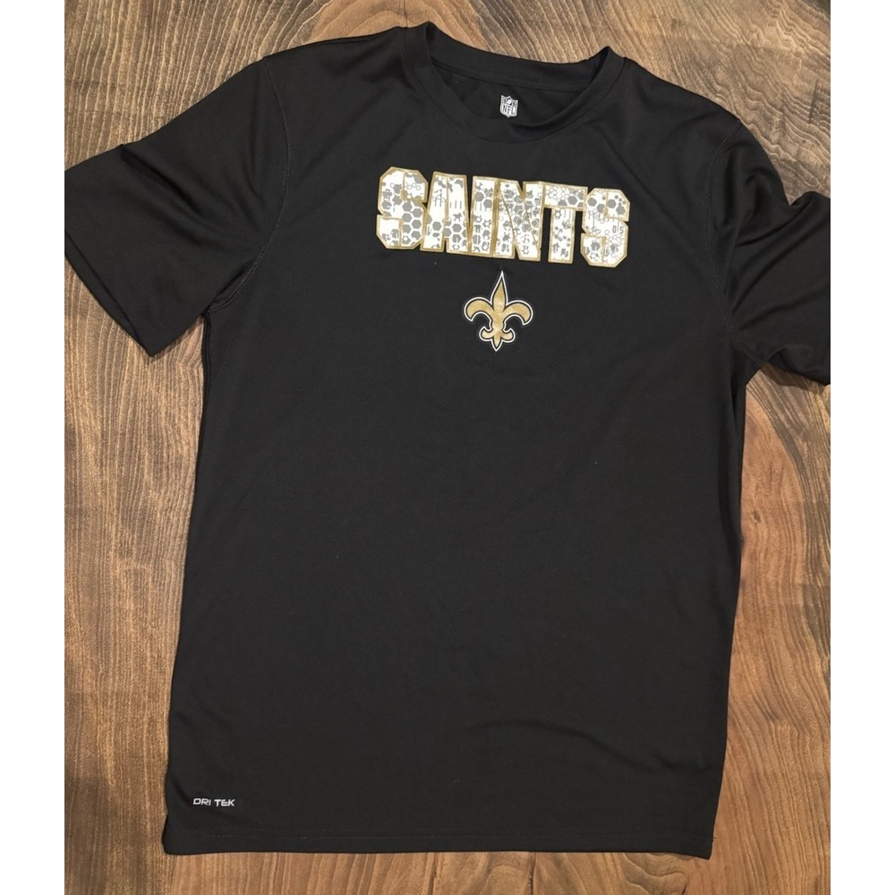 New Orleans Saints Dri Tek Black Shirt Boys‎ XL